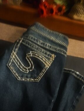 Silver Jeans Dark Blue Suki Boot Cut with Contrast Stitching